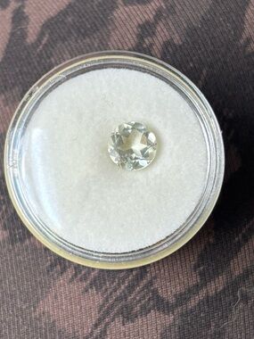 Round Prasiolite Green AmethystGemstone – Pale Green Faceted Loose Stone ~6–7mm